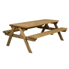 Fortem Rounded Pub Style Picnic Table Benches Set (5ft, Rustic brown)