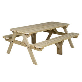 Fortem Rounded Pub Style Picnic Table Benches Set (8ft, Natural finish)
