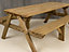 Fortem Rounded Pub Style Picnic Table Benches Set (8ft, Rustic brown)