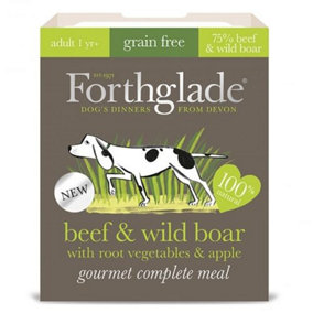 Forthglade Adult GF Gourmet Comp Beef & Wild Boar 395g (Pack of 7)