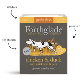 Forthglade Adult GF Gourmet Comp Chicken & Duck 395g (Pack of 7)
