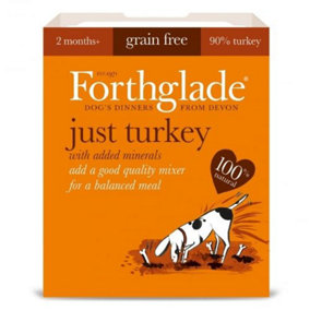 Forthglade Adult GF Just 90% Turkey 395g (Pack of 18)