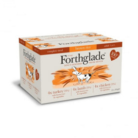Forthglade Dog Food Adult Multicase Complete Meal Turkey Lamb & Chicken Brown Rice 12 x 395g