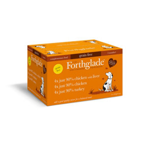 Forthglade Grain Free Complementary Wet Dog Food 90% Just Variety MultiPack Poultry 12 x 395g