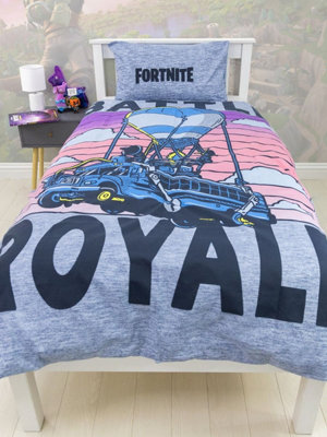 Fortnite Royal Single Panel Duvet and Pillowcase Set Bedding