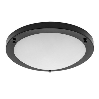 Forum Delphi flush ceiling light 2 X E27 in satin black