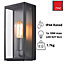 Forum Lighting Box Lantern Wall Light: Anthracite Grey: Twin Pack & 2x Bulbs