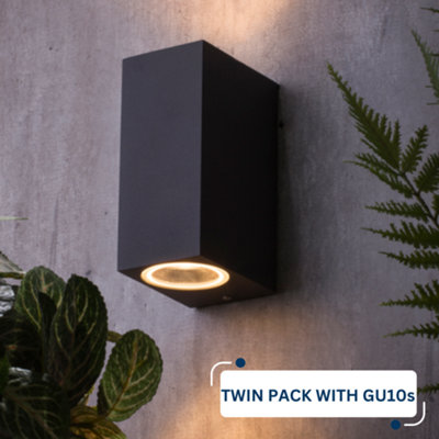 Forum Lighting Up Down Wall Light: Anthracite Grey: Twin Pack & 4x ...