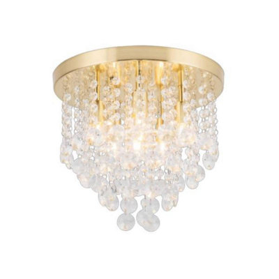 Forum Spa SPA-24870-SBRS Celeste 6 Light Flush Ceiling Light - Satin Brass (11964)