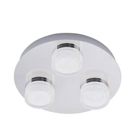 Forum Spa SPA-31736-CHR Amalfi LED 3 Light Flush Bathroom Ceiling Light (5408)