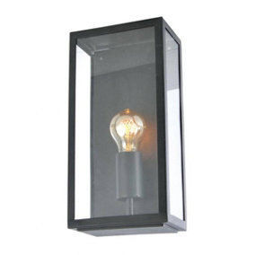 Forum Zinc ZN-20944-BLK Minerva Metal Box Outdoor Wall Light - Satin Black (11986)