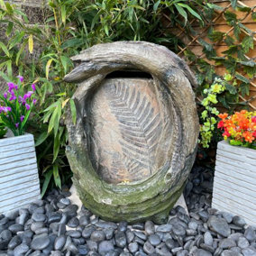 Fossil Leaf Mains Power Water Feature With Cover