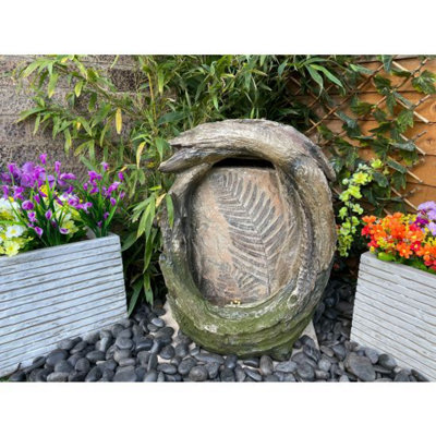 Fossil Leaf Mains Power Water Feature With Cover