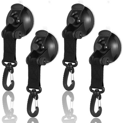 4 Pieces Suction Cup With Securing Hook Tie Down, Suction Cup Securing Hook For Car Side Awning Tents Camping Tarp Accessory