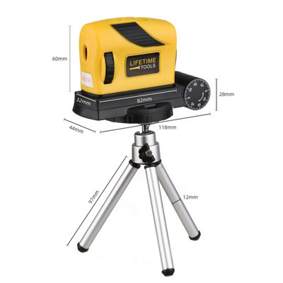 Four-in-One Portable Laser Level: High Precision Line Device with Double Bubble and Low Power Consumption