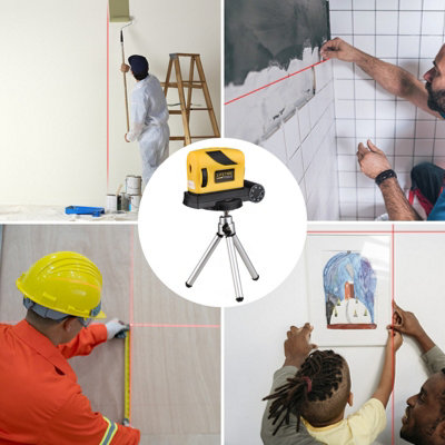 Four-in-One Portable Laser Level: High Precision Line Device with Double Bubble and Low Power Consumption