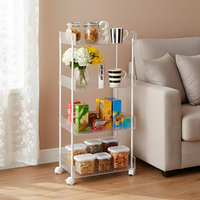 Four-layer Transparent Opening Rolling Storage Rack 39cm W x 24.7cm D x ...