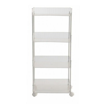 Four-layer Transparent Opening Rolling Storage Rack 39cm W x 24.7cm D x ...