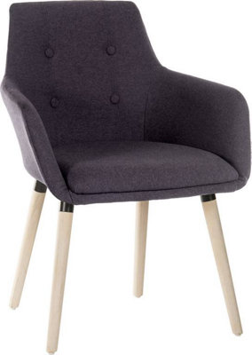 Four Legged Chair in Soft Brushed Graphite Fabric