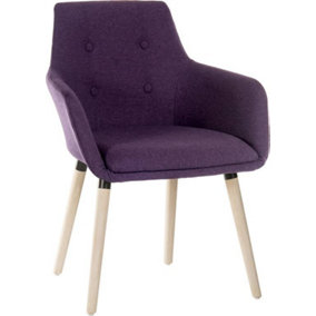 Four Legged Chair in Soft Brushed Plum Fabric