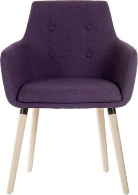 Four Legged Chair in Soft Brushed Plum Fabric