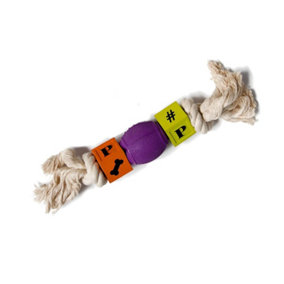 Four Paws - Lil' Ruffs Rubber Puppy Dog Toy Football And Rope