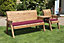 Four Seater Companion Set Straight with Cushions - W260 x D74 x H98 - Fully Assembled - Burgundy