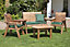 Four Seater Multi Set with Cushions - W310 x D150 x H98 - Fully Assembled - Green