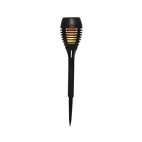 Four Small Fire Flame Effect Solar Stake Lights