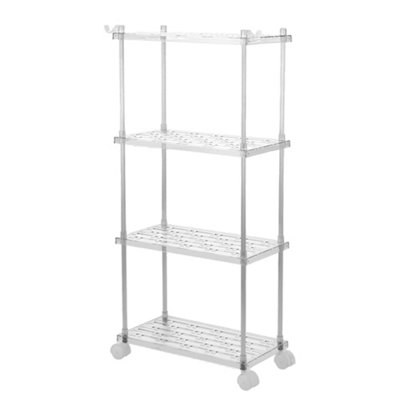 Four-tier Small Hollow Plastic Movable Storage Rack, 40cm (W) x 21cm (D ...