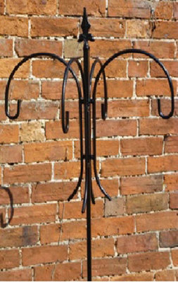Four Way Bird Crook., Wild Bird Feeding Station - Solid Steel - W62.5 x H221 cm - Black Price Comparisons | Compare The Build