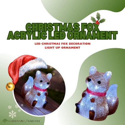 Fox Christmas Lights - Novelty LED Light Up Weatherproof Durable - 4