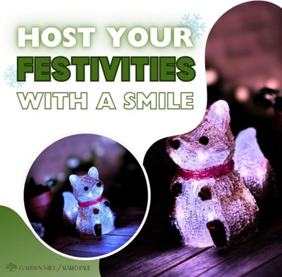 Fox Christmas Lights - Novelty LED Light Up Weatherproof Durable - 5
