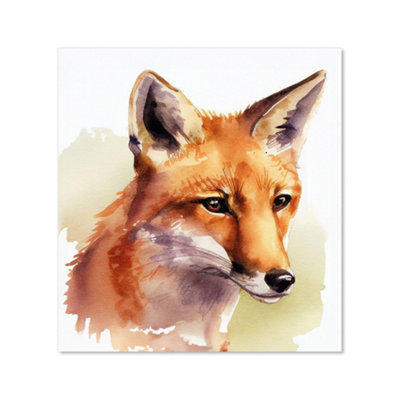 Fox Watercolour Premium Glass Kitchen Splashback W900mm x H750mm