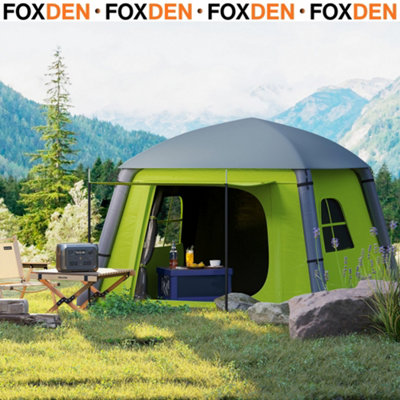 FOXDEN Green Inflatable Camping Tent 2 Person Quick Setup Air ...