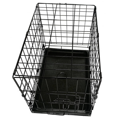 Foxhunter 18" Folding Pet Dog Puppy Metal Training Cage Crate Carrier XSmall Black 1 Door