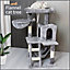 FoxHunter 39" Cat Tree Tower Pet Kitten Scratch Post Ladder Indoor Activity Centre L-Grey