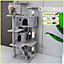 FoxHunter 54" Cat Tree Tower Multi-Level W/ Condo Scratch Post Ladder Kitten Indoor L-Grey