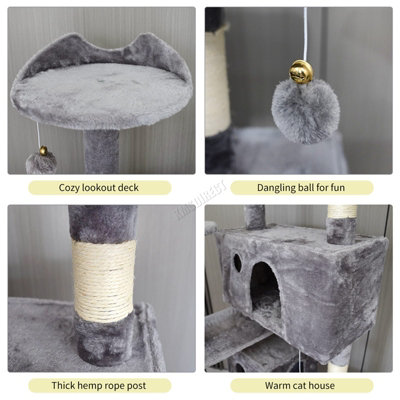 thumbnail image 2 of JHK 54" Modern Multi-Level Cat Tree Tower With Scratching Posts & Perches 2 of 5