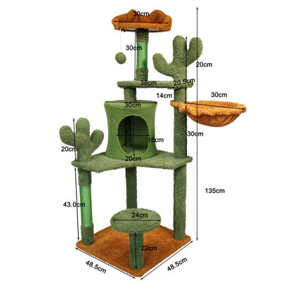 FoxHunter Cactus Cat Tree Green 012