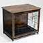 FoxHunter Vintage Brown Wooden Dog Cage Crate Pet Kennel Table Top Cabin Easy Clean Large