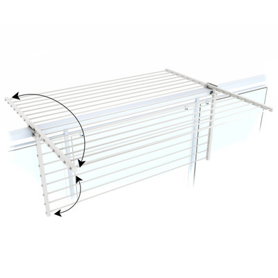 Foxydry Duo 118 cm White, Railing-mounted drying frame, space-saving ...