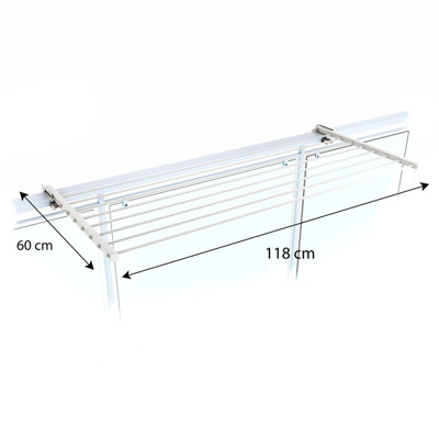 Foxydry Duo 118 cm White, Railing-mounted drying frame, space-saving ...