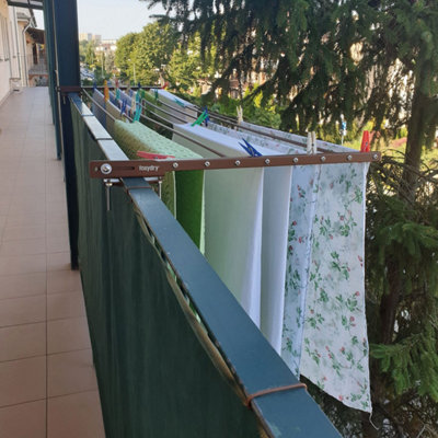 Foxydry Duo 202 cm Corten, Large laundry rack for balconies, rust ...