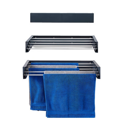 Foxydry Hide 71 cm Black, Sleek Wall-Mounted Clothes Drying Solution for Modern Homes