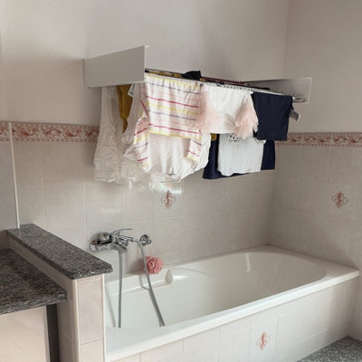 Foxydry Hide 71 cm White, Compact Wall-Mounted Laundry Drying System for Small Spaces