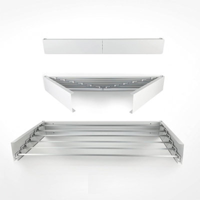 Foxydry Hide 71 cm White, Compact Wall-Mounted Laundry Drying System for Small Spaces