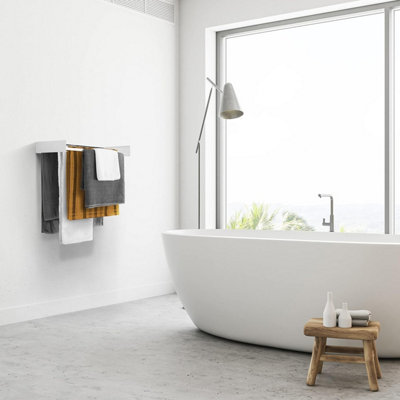 Foxydry Hide 71 cm White, Compact Wall-Mounted Laundry Drying System for Small Spaces