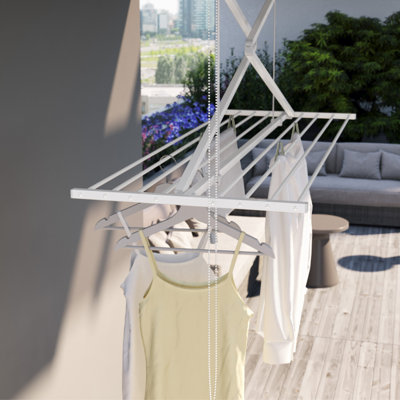 Foxydry Mini 128 cm White, Foldable Ceiling Clothes Dryer with ...