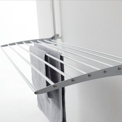 Foxydry Wall 88 cm Grey, Wall-Mounted Laundry Rack, Adjustable Height ...